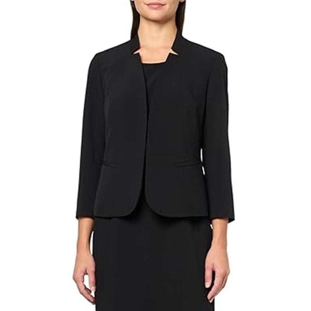 Le Suit Women Black Notch Classic Formal Cutout Suit Jacket Petite Size US 6P